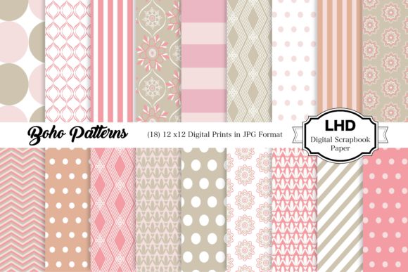 Download Boho Neutral Digital Paper Patterns - Neutral digital paper Collection