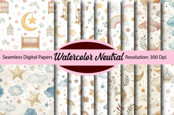 Download Watercolor Neutral Digital Paper - Neutral digital paper Collection
