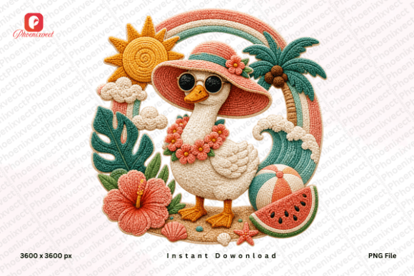 Download Tropical Beach Summer Vibes Goose PNG - Premium Resources